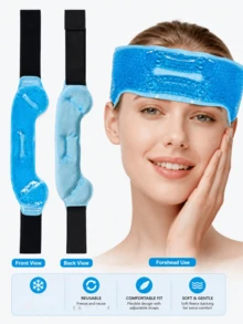 Gel-Filled Gel Ice Forehead Bandage, PVC Gel Bead Hot/Cold Compress, Plush Forehead Bandage, Ice Pack, Physical Cooling Ice Band - B - View 1