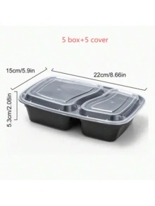 50/20/10/1 Pack Reusable 2-Compartment Meal Prep Containers With Lids, Durable Leak-Proof, Microwave, Freezer, Dishwasher , Portable For On-The-Go, Black - Black - View 13