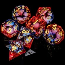 Set Dadu Inti Cair Bintang Gelap Gaya Gotik, Cocok untuk Permainan Magic, Set Dadu yang Indah, Sempurna sebagai Hadiah D&D, Dadu Hitam, Gulir Halus - MultiWarna - View 1