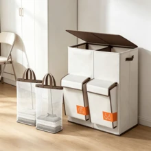 1pc 180L 4-Compartment Laundry Basket With Lid, Foldable Storage Organizer, Suitable For Delicate Clothes, Socks, Underwear, Double-Layer Extra Large Capacity Dirty Clothes Sorting Bin, For Bedroom, Bathroom, Home Storage - Multicolor - View 9