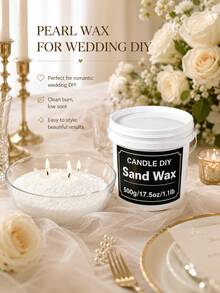 500g/17.5oz/1.1lb Pearl Wax Beads, Candle Making Supplies With 50 Wicks And Spoon, Unscented Refillable Granular Wax For DIY Pearl Candles, Beginner Friendly Easy Pour Craft Refill, Home Decor & Holiday Projects - A - View 3