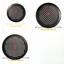 1 pieza/Set de 4 piezas, Bandeja para hornear pizza de acero al carbono con orificios de ventilación, adecuada para chefs aficionados y panaderos profesionales - Multicolor - Ver 15