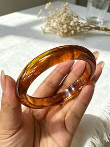 5/1pc Vintage Old Money Style Casual Resin CCB Geometric Wave Open Bangle Bracelet Jewelry Set, Suitable For Women And Moms For Daily Wear, Party, Vacation, Holiday Gift - Multicolor - View 8