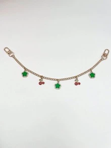 Exquisite Cherry Shaped Bag Charm, Charming Five-Leaf Clover Decorated Bag Chain, Faux Pearl Women's Bag Accessory, Back To School Season Gift - Multicolor - View 12