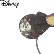 Disney Princess Crown Design Sequin Mouse Ear Headband, Black And White Contrast Bow Hair Accessory, Suitable For Travel And Themed Events - Multicolor - View 2