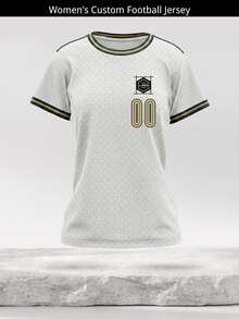 Custom Women Soccer Jersey Personalized White Shirt, Custom Team Name Number Football Uniform T-Shirt For Ladies Girls, Female Teamwear - White - View 2
