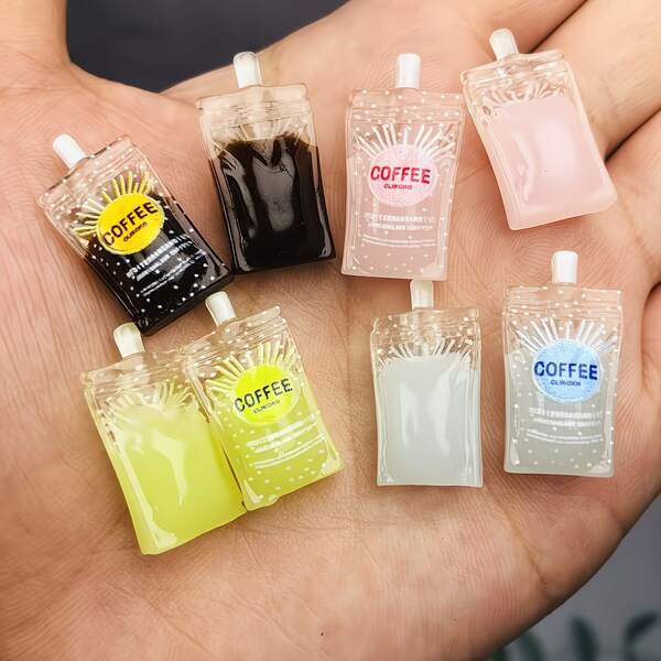 8pcs Miniature Coffee Bags, Suitable For Dollhouse Decor, Dolls And Miniature Photography Props - Realistic Mini Coffee Pack, Random Color, Used For Scene Models, Dolls, Miniature Scene Photography
