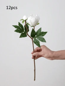 人造牡丹花束，逼真牡丹花，人造花，秋季裝飾仿真花束，家居、房間裝飾，秋季裝飾，母親節禮物，派對裝飾，婚禮花束，辦公室裝飾，臥室客廳裝飾，萬聖節聖誕節裝飾 - 白色 - 查看 15
