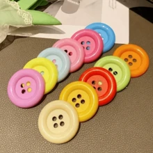 4/8/10/12/16/20Pcs Colorful Large Decorative Buttons, Creative Handmade DIY Materials, Candy Color INS Style Clothing Accessories, Versatile Buttons Brooches Hair Accessories, Plastic Material, Suitable For Clothing Decoration, Jute Ribbon Rope And Wedding Crafts, Used For Gifts And Party Decoration, Random Color - Multicolor - View 3