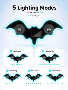 Breathing Heartbeat Atmosphere Light, Solar Window Decorative Light, Suction Cup Bat Light, Yard Decorative Light - Bat - View 10