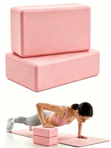 2pcs High Density EVA Yoga Blocks, Non-Slip Foam Yoga Bricks, Strong Support Force, Suitable For Stretching, Pilates, Fitness Training, Balance Support Yoga Accessories For Beginners And Professional Practitioners - Random Color - View 12