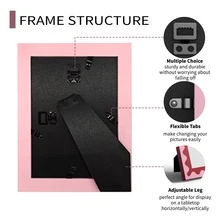 1 buah Bingkai Foto Pola Gelombang Cetak UV, Panel Kaca Asli HD, Berbagai Ukuran 4x4, 4x6, 5x7, 6x6 In, Bingkai Foto Bergaya untuk Dipasang di Dinding dan Meja, Aksen Interior Modern dan Bergaya untuk Ruang Tamu & Kantor (Kertas Foto Acak) - 1PC - View 4