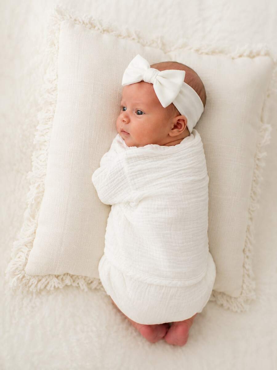Newborn Photography Props Bow Headband, Multi-Color Soft Baby Headwrap, Newborn Photo Props Accessories, Milestone Commemorative Gift, Photography Studio Props, Baby Shower Gift - Multicolor - View 1