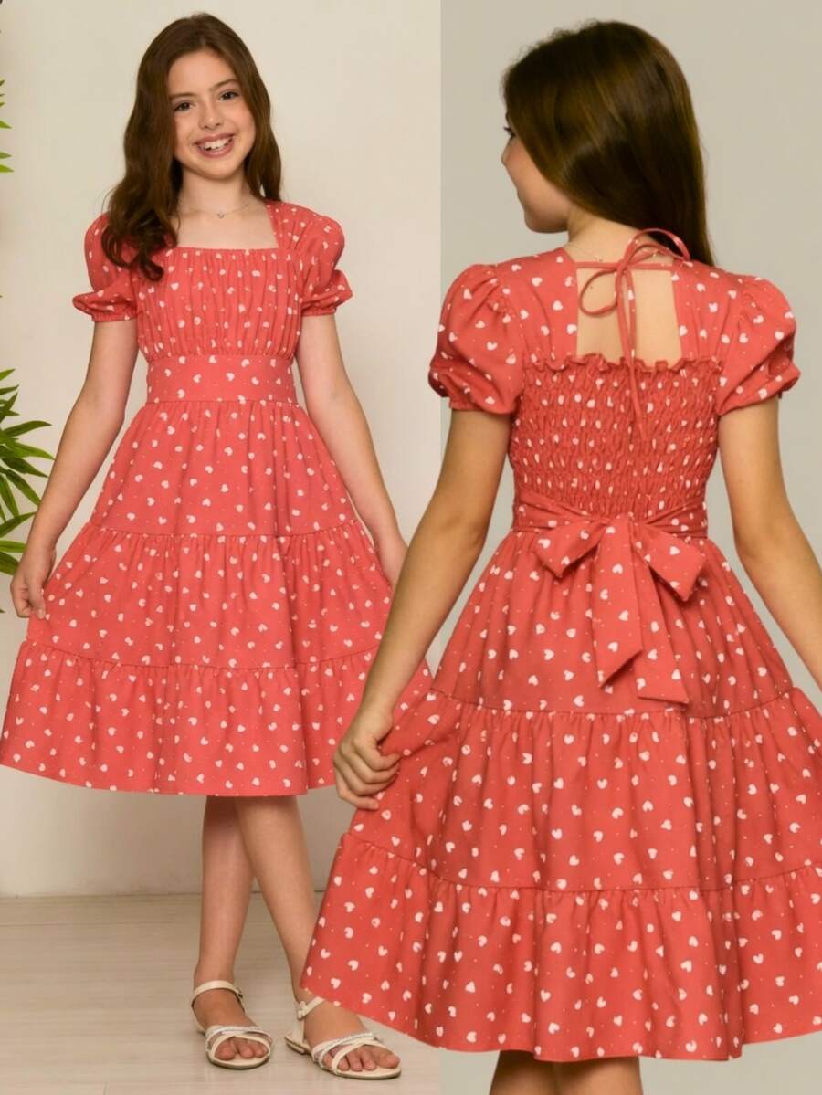 Teen Girls Dresses - 粉紅鮭魚 - 查看 1