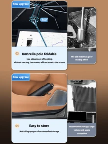 1pc Car Front Windshield Sun Shade, Reflects UV Rays, Protects Dashboard From Sun Exposure, Foldable, Suitable For SUV, Off-Road Vehicle, Truck And Other Car Models - A - View 6