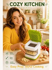 SOKANY Double-Sided Push-Type Garlic Cutter, Mini Hand-Held Garlic Press, Portable Manual Garlic Grinding Tool, Durable Kitchen Gadgets, Easy To Make Fresh Garlic Puree, Suitable For Household Kitchens, Camping And Multi-Scene Daily Cooking - View 3