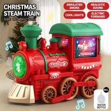 Juguete educativo de motor de tren estilo vintage con luz, música, humo y rociador omnidireccional eléctrico, adecuado para niños - Multicolor - Ver 15