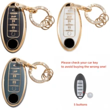 1pc 5 Buttons Key Cover TPU Car Keys Shell For Altima For Sentra For Rogue For Maxima Remote Key Case With Keychain Exquisite High-End Keybag Suitable For Both Men And Women - KY21 - View 14