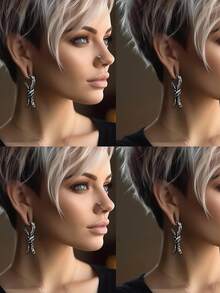 1PC Stainless Steel Magnetic Hoop Dangle Ear Weight Gauge Piercing Wood Ear Weights Hangers Expanders Stretched Gauges Piercing - As Shown - View 8
