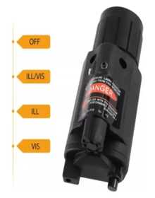 Tactical Laser Pointer Lamp Airsoft Paintball Accessory With Rechargeable Batteries And Tailpiece - Black - View 4