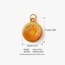 1pc Star Moon Sun Colorful Printed Pendant, Mysterious Elegant Style, 18k Gold PVD Plated Stainless Steel Material, Waterproof And Fade-Resistant, Suitable For Handmade Shop DIY, Factory Semi-Finished Production And Other Scenarios. - Multicolor - View 9