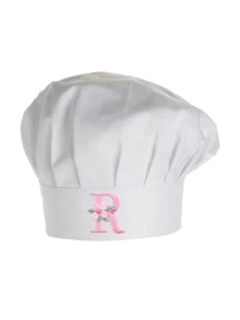 1pc Women's Satin Chef Hat, Customized Floral Initial, Adjustable Personalized Letter Kitchen Cap, Suitable For Bakery, Restaurant, Cooking Work Headwear - Multicolor - View 53