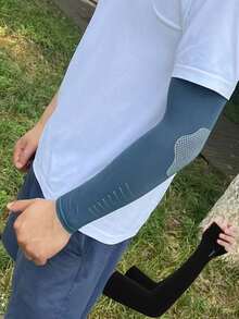 Men's Long Ice Silk Sun Protection UV-Resistant Arm Sleeves, Loose Fit Summer Sports Cycling High Elasticity Cooling Elbow Sleeves, Seamless Polyester (Polyester) Breathable Quick-Dry Ice Silk Sun Protection Sleeves, Suitable For Outdoor Hiking - Multicolor - View 6