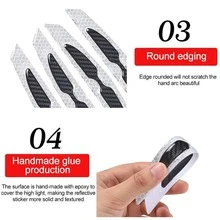4pcs Car Door Edge Anti-Scratch Reflective Strips, Bumper Anti-Collision Warning Safety Sticker - Classic - View 7