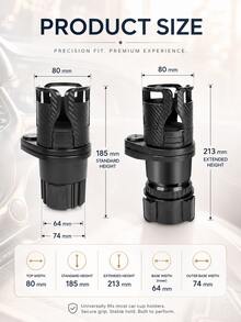 汽車杯架擴展轉接器,2合1多功能雙杯架,360°旋轉可調底座,通用型汽車杯架延伸收納架,附手機平板支架,碳纖維風水瓶咖啡飲料杯架,適用汽車、SUV、卡車 - A - 查看 11