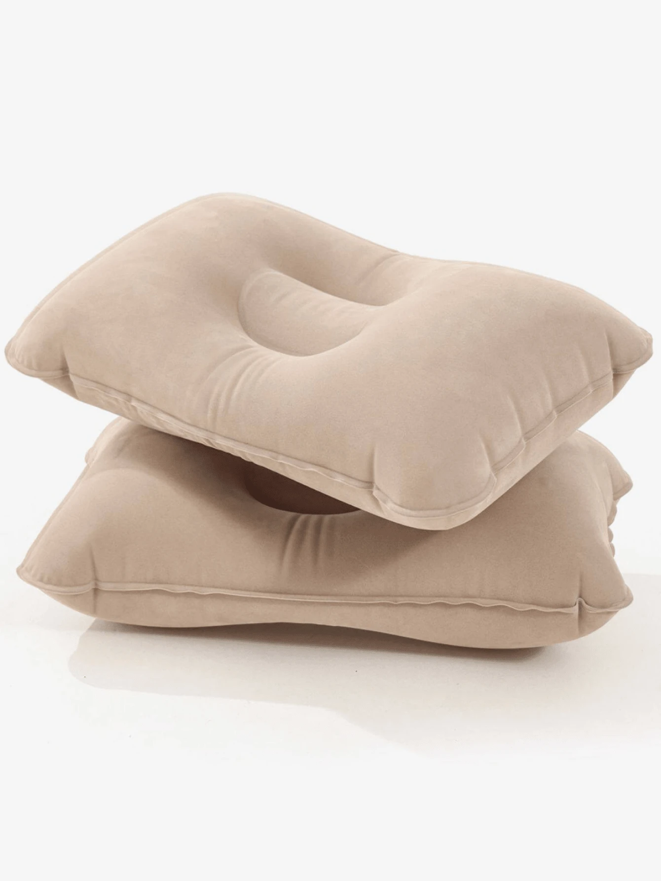 CAMEL CROWN Portable Inflatable Camping Travel Pillow, Soft Deep Sleep Air Cushion, Multi-Purpose Neck & Lumbar Support Pad For Long Journeys - Khaki - View 1