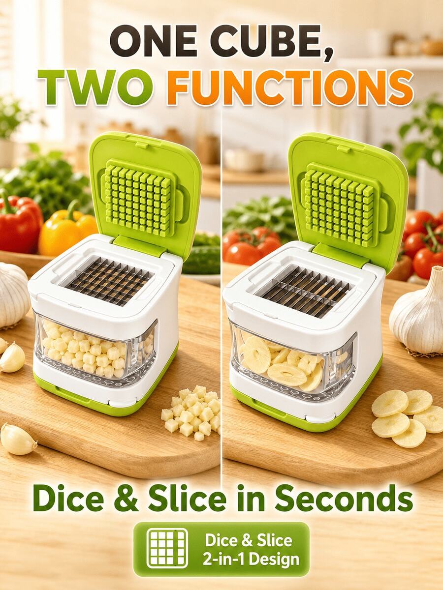 SOKANY Double-Sided Push-Type Garlic Cutter, Mini Hand-Held Garlic Press, Portable Manual Garlic Grinding Tool, Durable Kitchen Gadgets, Easy To Make Fresh Garlic Puree, Suitable For Household Kitchens, Camping And Multi-Scene Daily Cooking - View 1