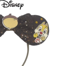 Disney Princess Crown Design Sequin Mouse Ear Headband, Black And White Contrast Bow Hair Accessory, Suitable For Travel And Themed Events - Multicolor - View 3