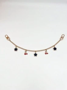 Exquisite Cherry Shaped Bag Charm, Charming Five-Leaf Clover Decorated Bag Chain, Faux Pearl Women's Bag Accessory, Back To School Season Gift - Multicolor - View 11