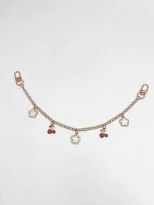 Exquisite Cherry Shaped Bag Charm, Charming Five-Leaf Clover Decorated Bag Chain, Faux Pearl Women's Bag Accessory, Back To School Season Gift - Multicolor - View 14