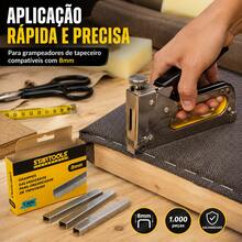 Grampos Galvanizados 8mm Tapeceiro 1000 Peças Profissional - A - Visão 5