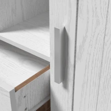 Sideboard Scandinavian Style 140x40cm White Brown Wood Effect - 2 Drawers, 2 Doors - White and Brown - View 11