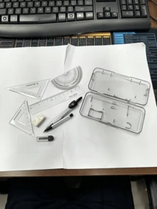 Juego de 7 piezas de herramientas de dibujo (Incluye compás, transportador, regla, regla triangular y herramientas de escritura) Herramientas matemáticas duraderas, adecuadas para estudiantes, maestros, ingenieros y arquitectos, regalo ideal para maestros y temporada de regreso a la escuela - Multicolor - Ver 5