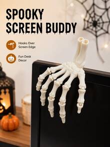 3/6pcs Halloween Skeleton Hand Decor, Posable Scary Hanging Ornament, Suitable For Monitor, Shelf, Tray, Desk And Desktop Decoration - Multicolor - View 10