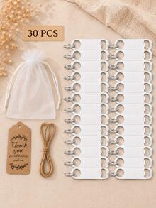 30/10/1 Set Customized Engraved Bottle Opener Keychain, Personalized Name & Date Metal Key Ring, Wedding Party Favor, Gift For Family And Friends - Style 3 - View 20