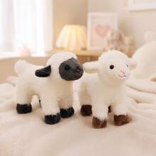 1pc Cute Cartoon Lamb Plush Doll, Soft Skin-Friendly 3D Little Goat Sofa Pillow For Living Room, Bedroom, Bay Window Decor, Gift For Best Friend Birthday, Photo Prop, Home Decor, Mother's Day, Halloween, Children's Day Gift - Multicolor - View 4