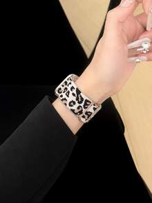 1pc Women's Fashion Starry Leopard Print Nylon Watch Band, Compatible With Apple Watch 38mm 40mm 41mm 42mm 44mm 45mm 46mm 49mm, Printed Woven Strap, Compatible With Apple Watch Ultra 4/3/2 12 11 10 9 8 7 SE 3 6 5 4 3 2 1, Fashionable Watch Band Accessory, Replacement Wristband, Perfect Gift For Women And Girls, Suitable For Daily Wear, Party, Outdoor - Starlight - View 6
