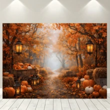 1pc Vintage Autumn Theme Banner, Autumn Decor, Happy Thanksgiving Decoration, Polyester Fabric, Suitable For Thanksgiving, Autumn Harvest Season, Autumn Home Decor, Indoor/Outdoor, Yard, Hallway, Bedroom, Room Decoration - A - View 5