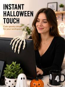 3/6pcs Halloween Skeleton Hand Decor, Posable Scary Hanging Ornament, Suitable For Monitor, Shelf, Tray, Desk And Desktop Decoration - Multicolor - View 4