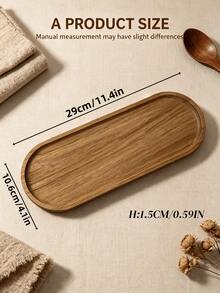 1PC Wooden Tray, Serving Plate, Dessert Platter, Multi-Shape Wooden Tray, Food Service Tray, Coffee Tray, Round Tray, Multi-Function Serving Tray, Solid Wood Tray, Wooden Tray, Suitable For Steak, Breakfast, Sushi, Dessert And Coffee, Kitchen Restaurant Decor, Modern Coffee Table Centerpiece And Storage Tray, Suitable For Halloween, Christmas Party Gatherings And More - View 12