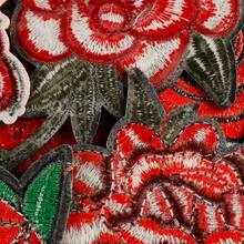 20pcs/Random Rose Embroidery Iron-On Patches, Suitable For DIY Clothing And Accessories - Hat Embroidery Iron-On Patches, Jeans, Jackets And More Unique Designs, Cute Cartoon Embroidery Stickers - Multicolor - View 12