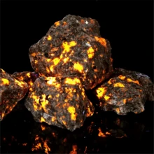 Natural Yooperlite Flame Stone Raw Rough Tumbled Palm Stone Chips Gravel UV Fluorescent Fire Rock Mineral Specimen Aquarium Vase Filling Desktop Decor - Multicolor - View 5