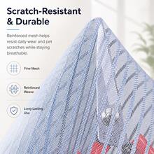 Grey Magnetic Screen Door, Split Design Mosquito Net Door With Lace Header, Built-In Strong Magnetic Blocks For Seamless Automatic Closing, Weighted Bottom For Drop-Down, Pet-Friendly Scratch-Resistant And Durable, Suitable For Patio, Kitchen, Balcony, Ventilation And Insect Protection, Multiple Sizes Available - Grey - View 8