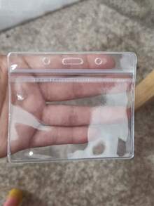 5入軟塑透明防水卡套附掛繩，適用於識別證、學生證 - 無色 - 查看 1