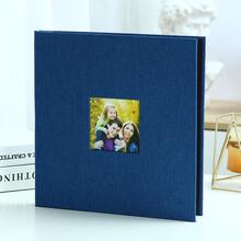 1pc Self-Adhesive Photo Album 28x27cm With Window Scrapbook Album Double-Sided Linen Hardcover With Metal Pen DIY Anniversary Memorial Album Suitable For Baby Wedding Family - A - View 5