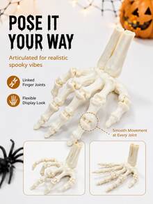 3/6pcs Halloween Skeleton Hand Decor, Posable Scary Hanging Ornament, Suitable For Monitor, Shelf, Tray, Desk And Desktop Decoration - Multicolor - View 9